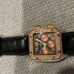 Cartier Black and Gold Watch